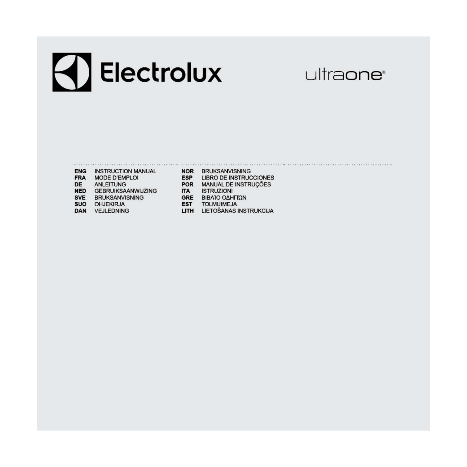 Electrolux ULTRAONE EUOC92DB User Manual