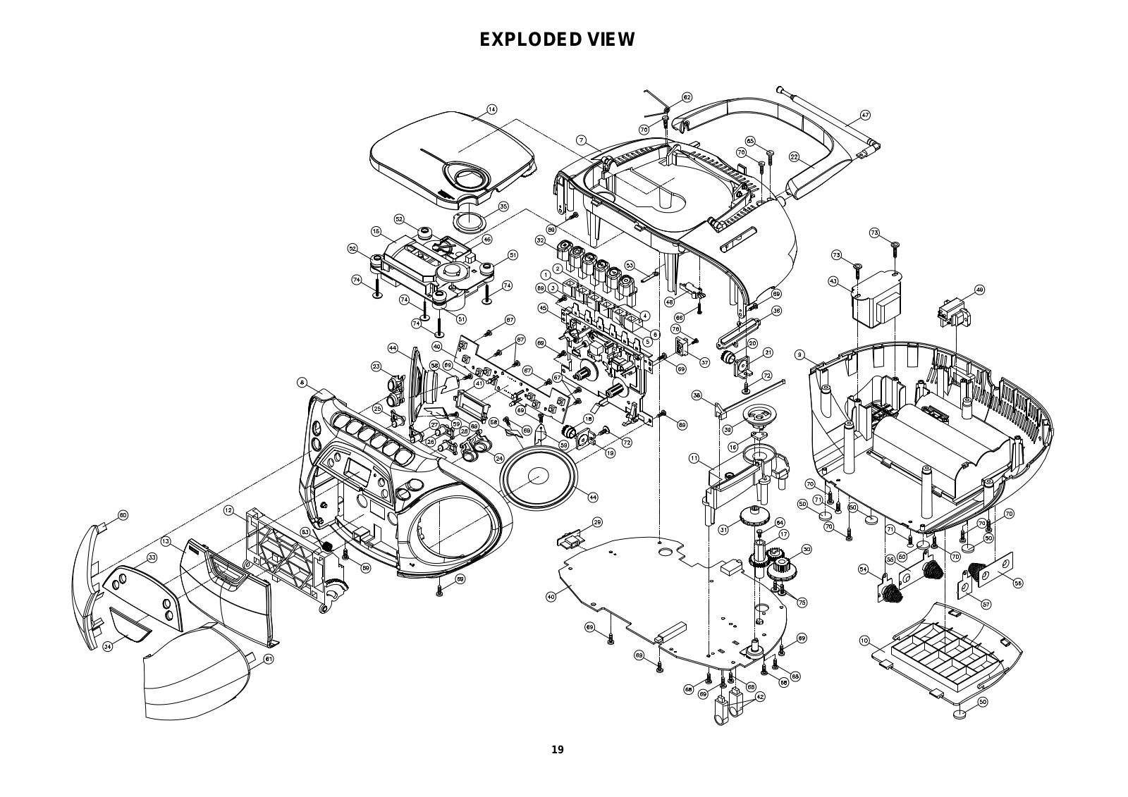 Vitek VT-3459 exploded view