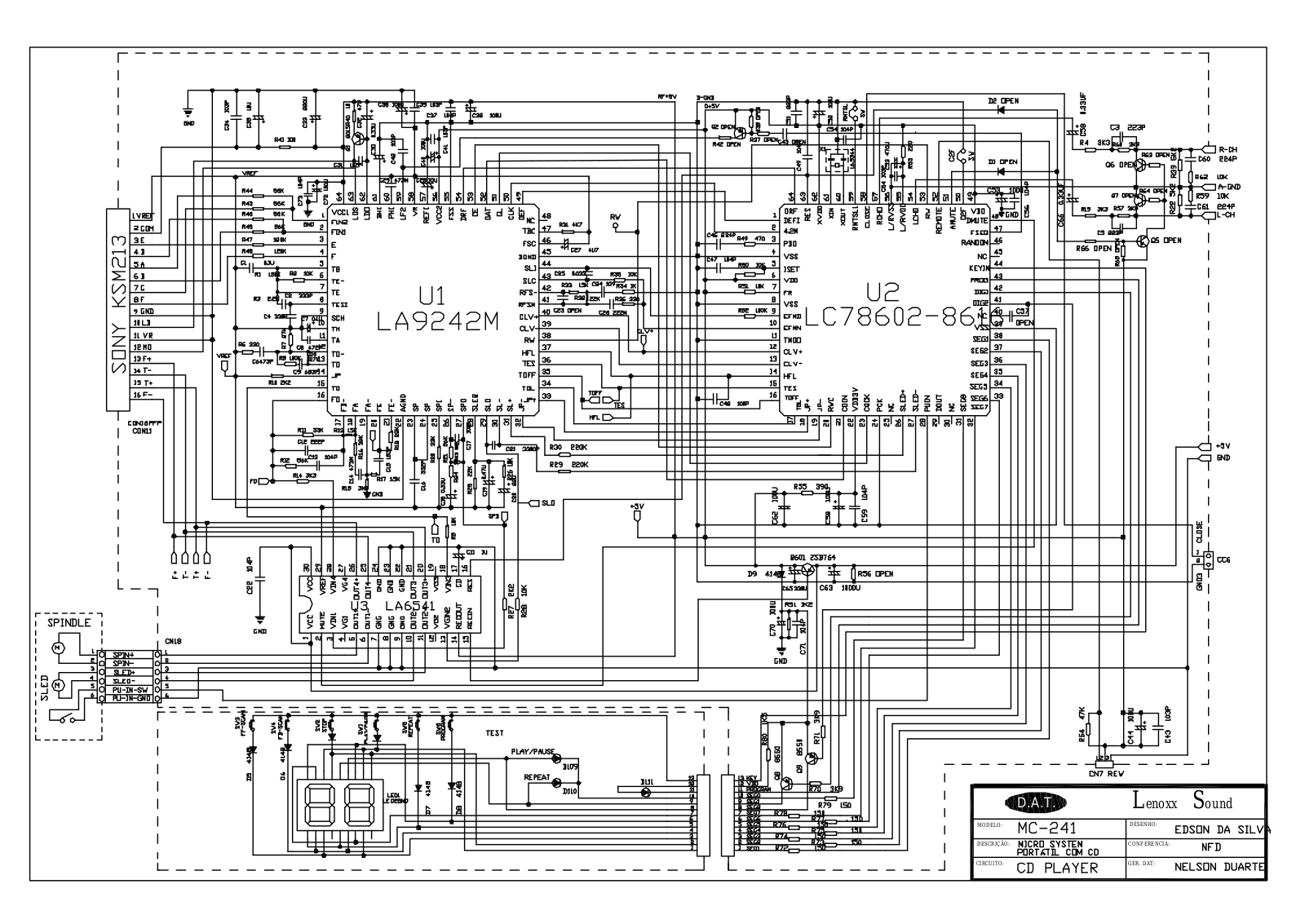 Lenoxx MC-241 Schematic