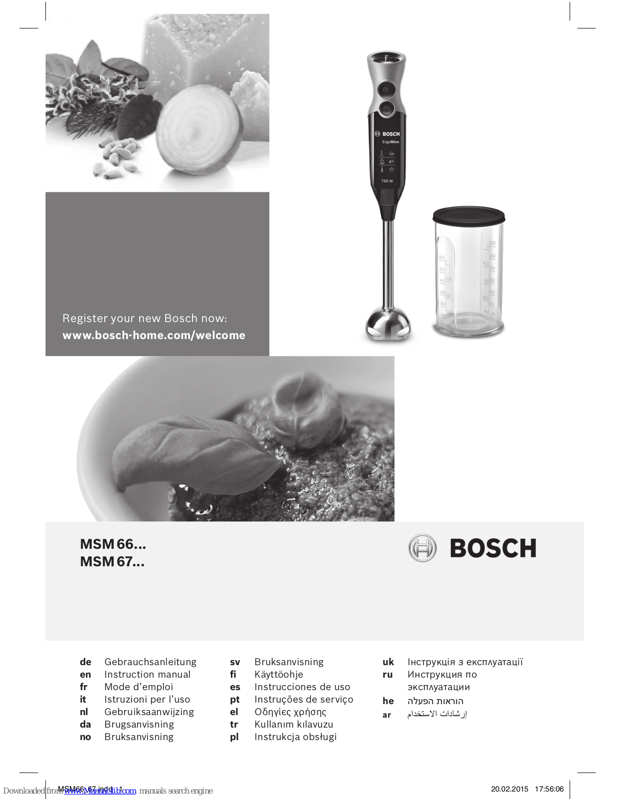 Bosch MSM 66, MSM 67 Instruction Manual