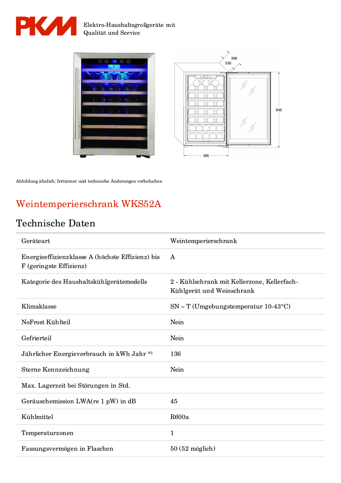 PKM WKS52A User Manual