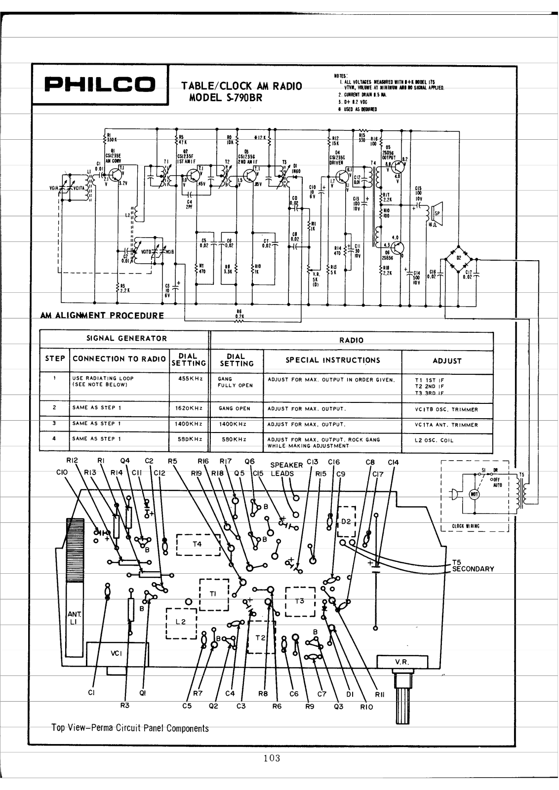 Philco S-790BR Schematic