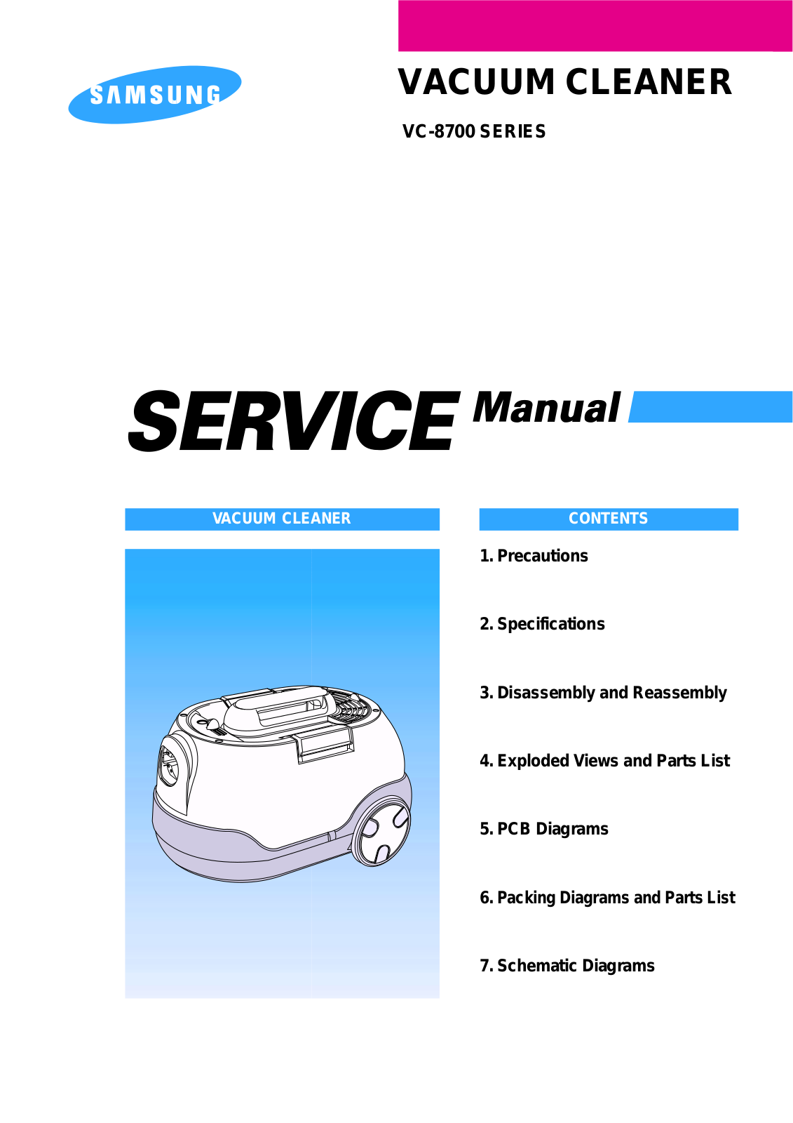 SAMSUNG VC-8714V, VC-8715V, VC-8716VT Service Manual COVER
