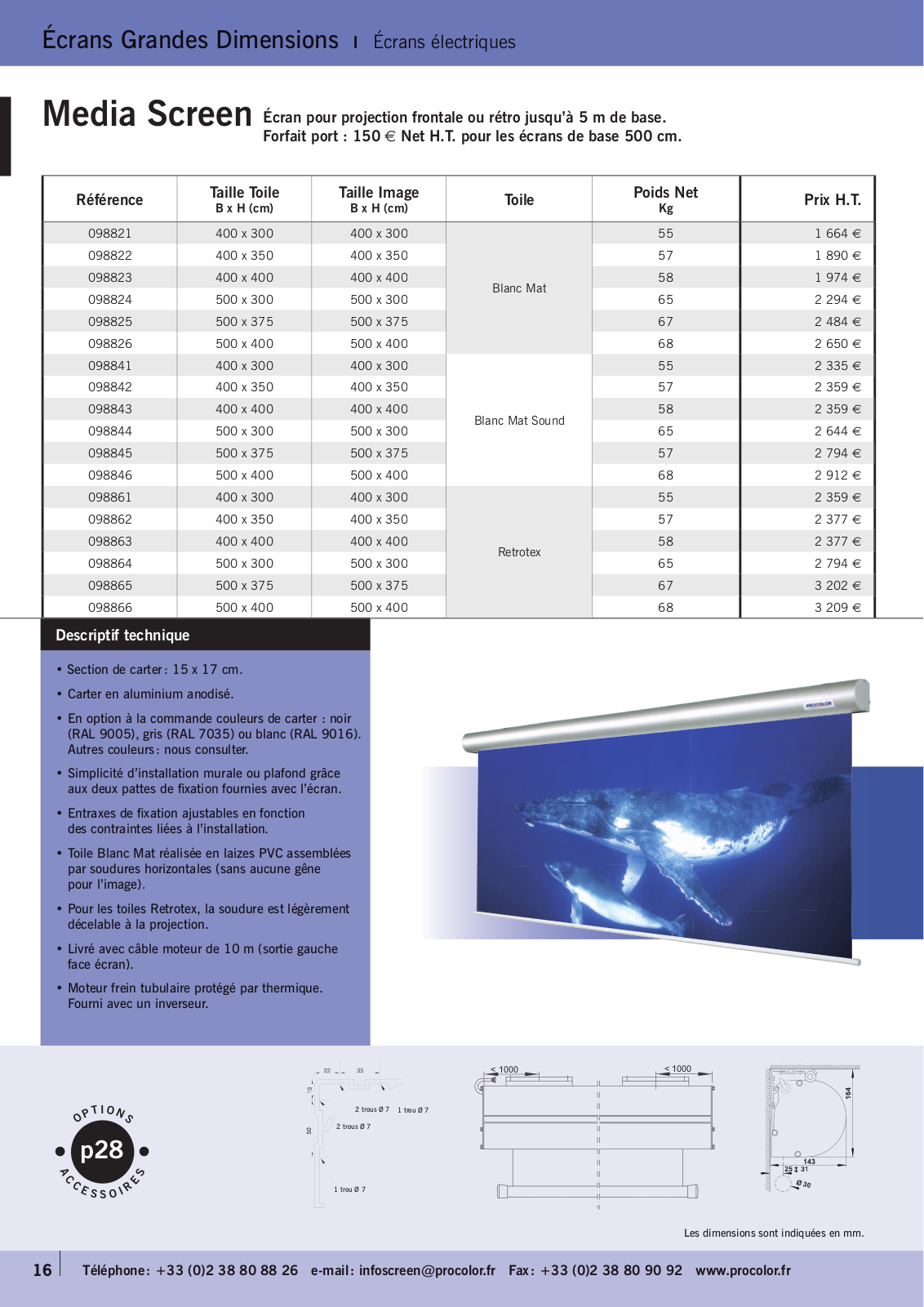 Procolor MEDIA SCREEN PRODUCT DATA - ManualMachine.com