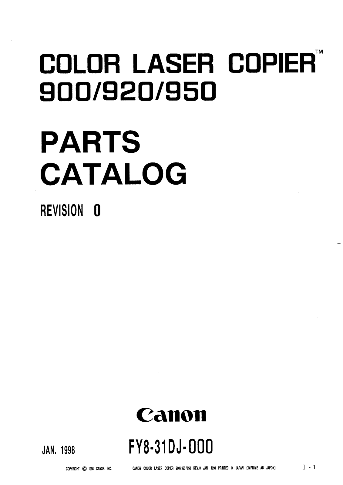 Canon CLC900, CLC920, CLC950 Service Manual