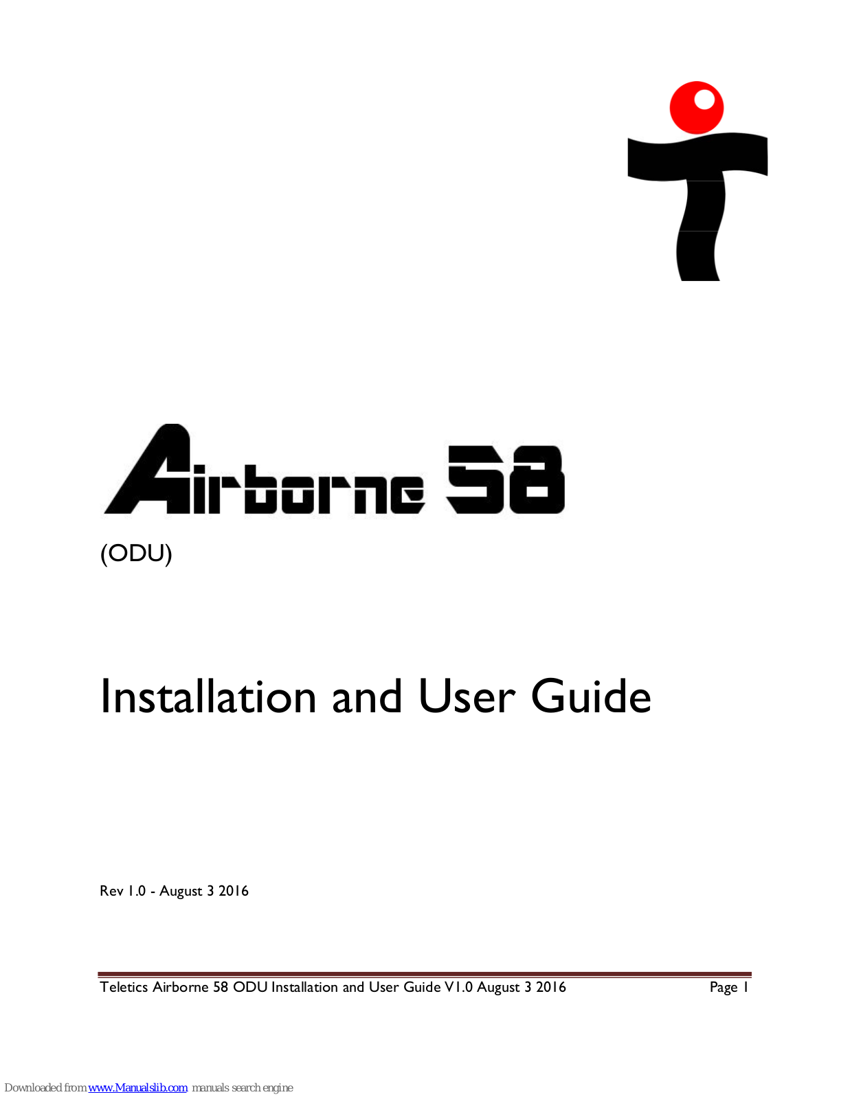 Teletics Airborne 58 Installation And User Manual