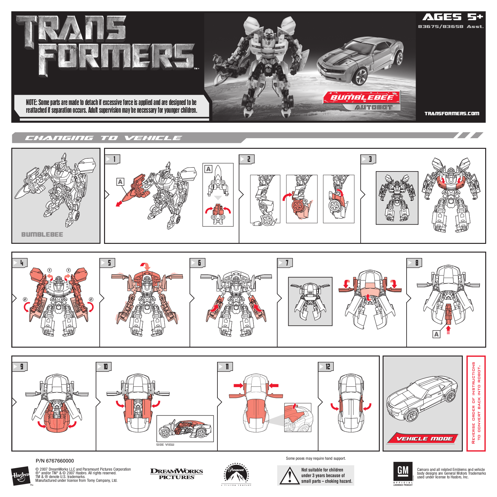 HASBRO Transformers Bumblebee Autobot User Manual - ManualMachine.com