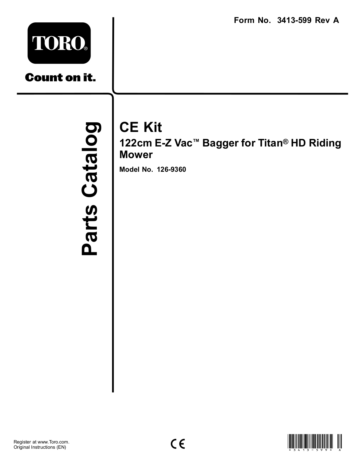 Toro 126-9360 Parts Catalogue