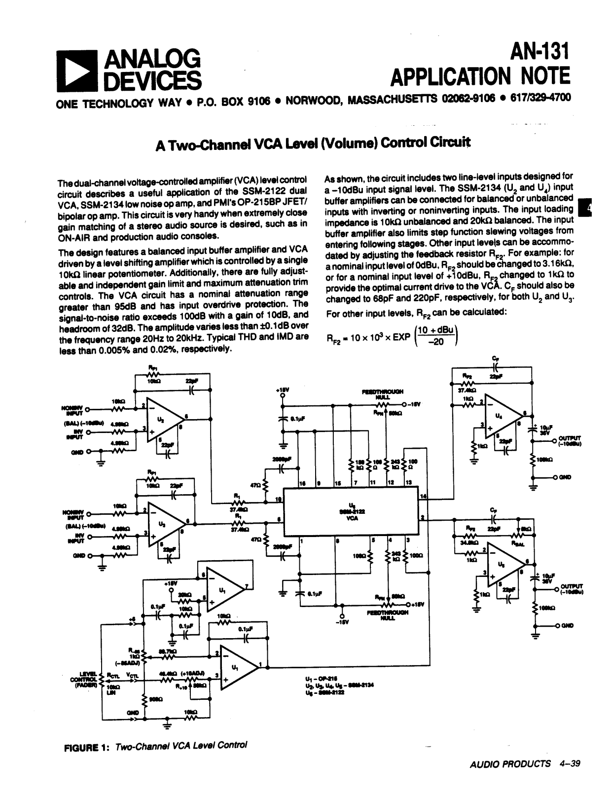 Analog Devices AN131 Application Notes