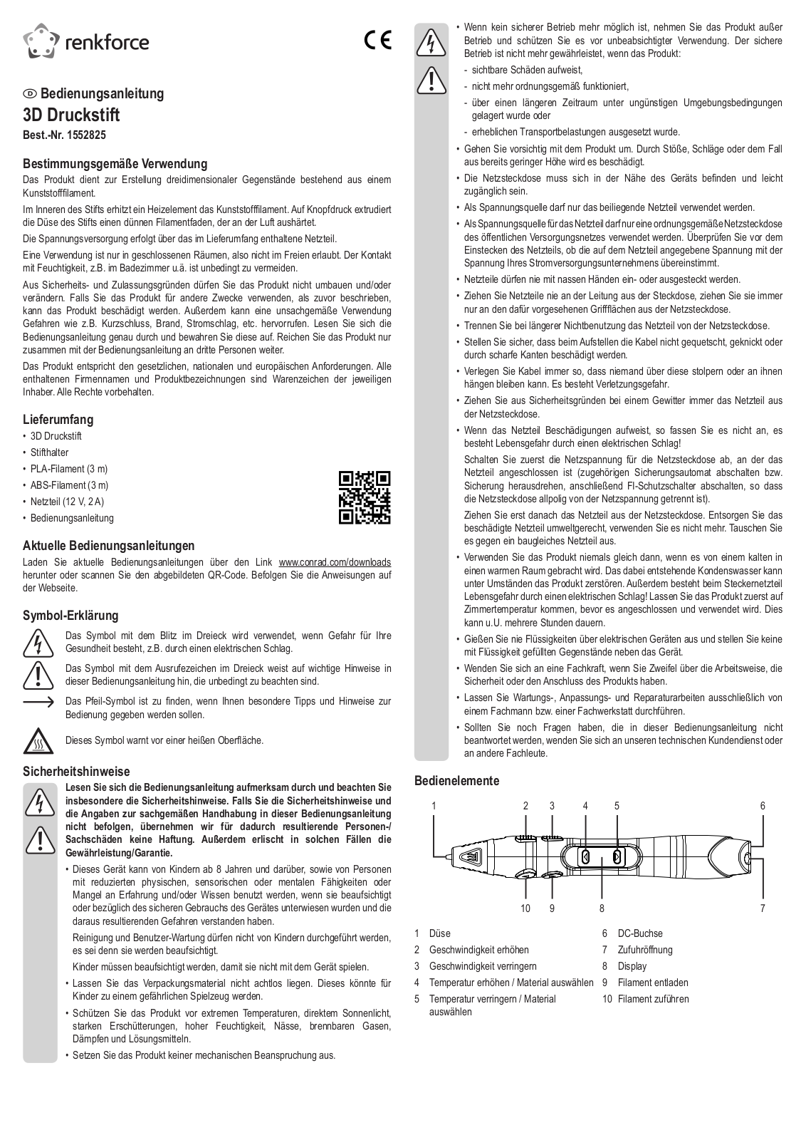 Renkforce 1552825 Operating Instructions