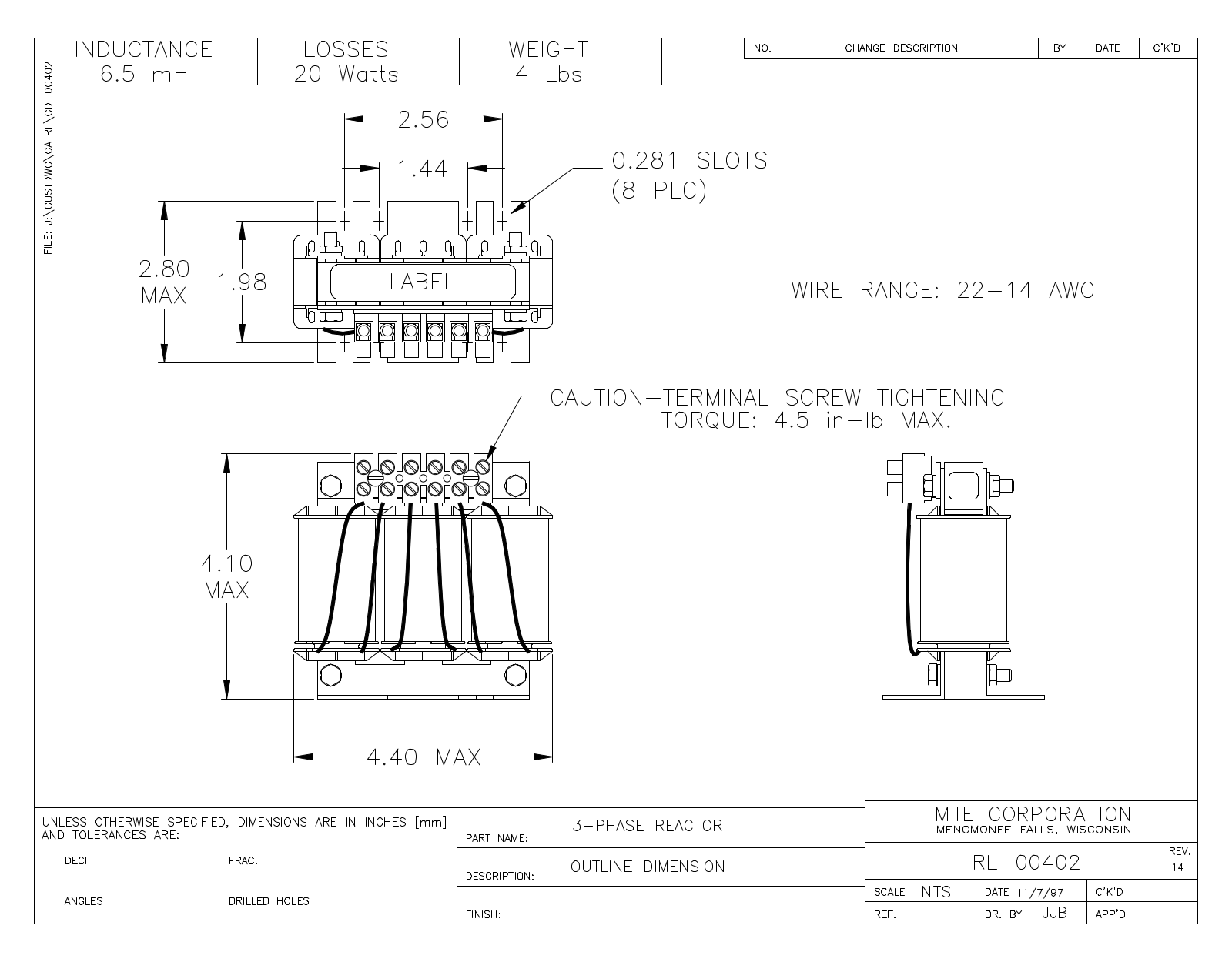 MTE RL-00402 CAD Drawings