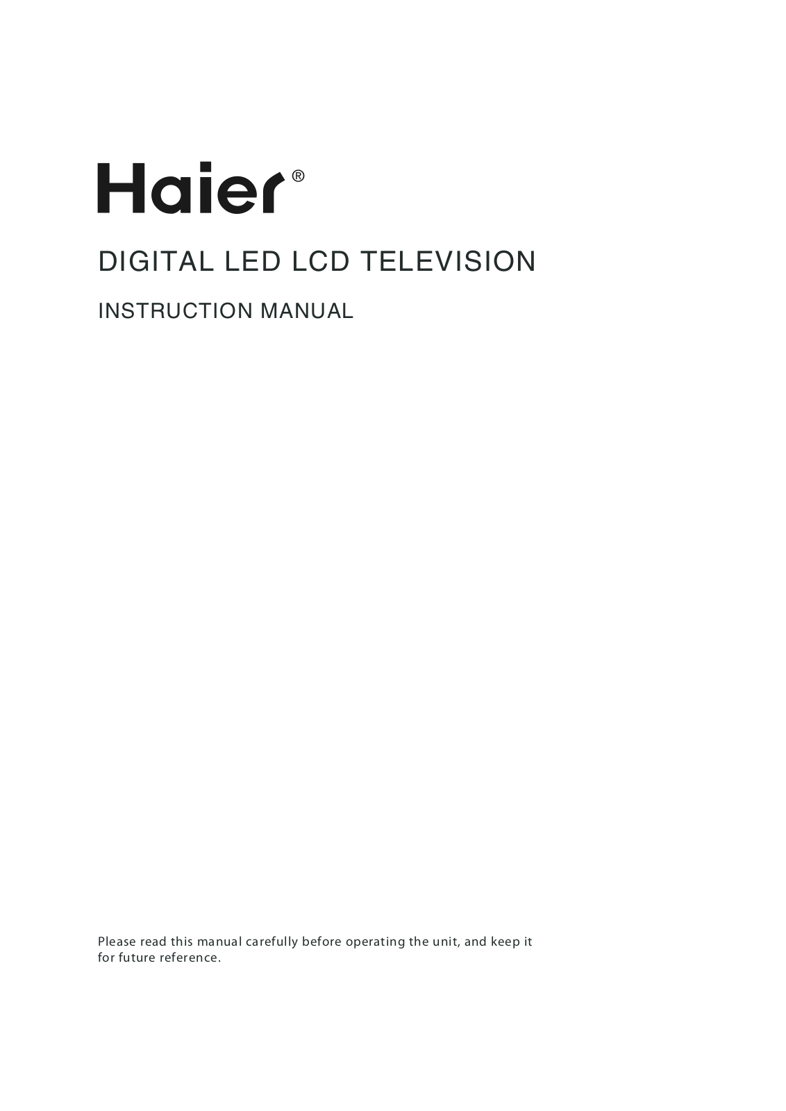 Haier LET40T3 User Manual