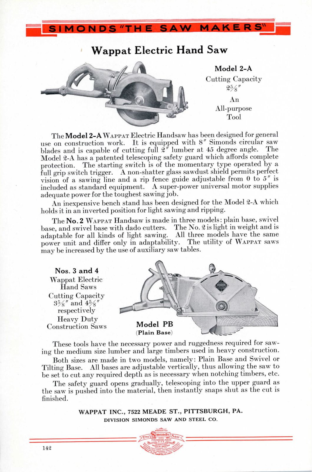 Fred W. Wappat Wappat Electric Tools Other - ManualMachine.com