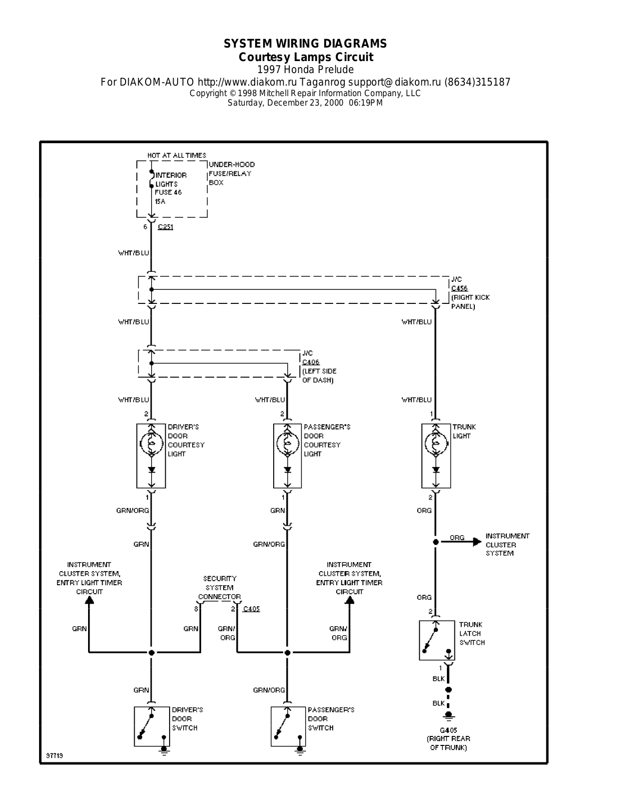 Honda Prelude 1997-1999 Wire Diagrams  17491