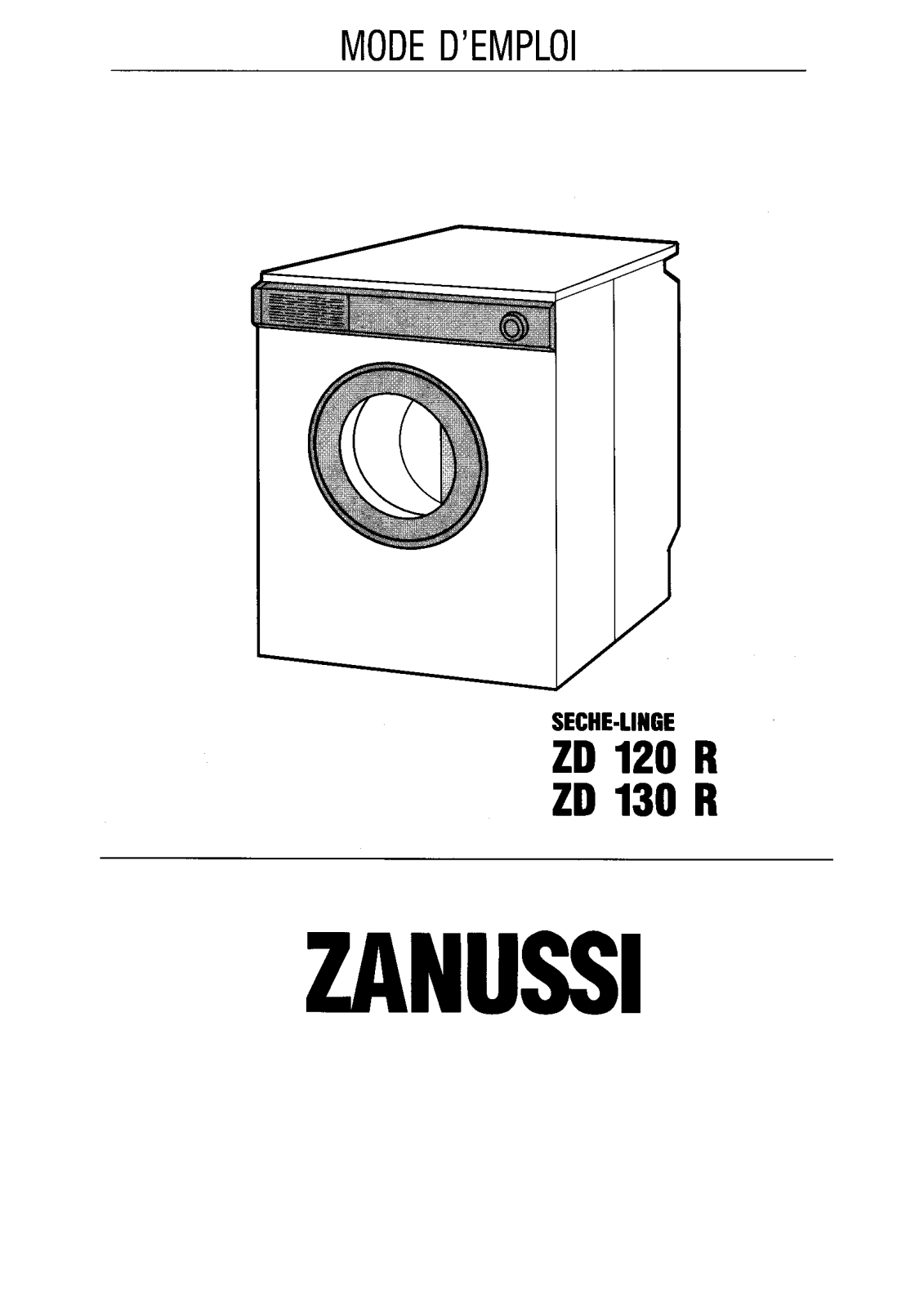 Zanussi ZD120R, ZD130R User Manual