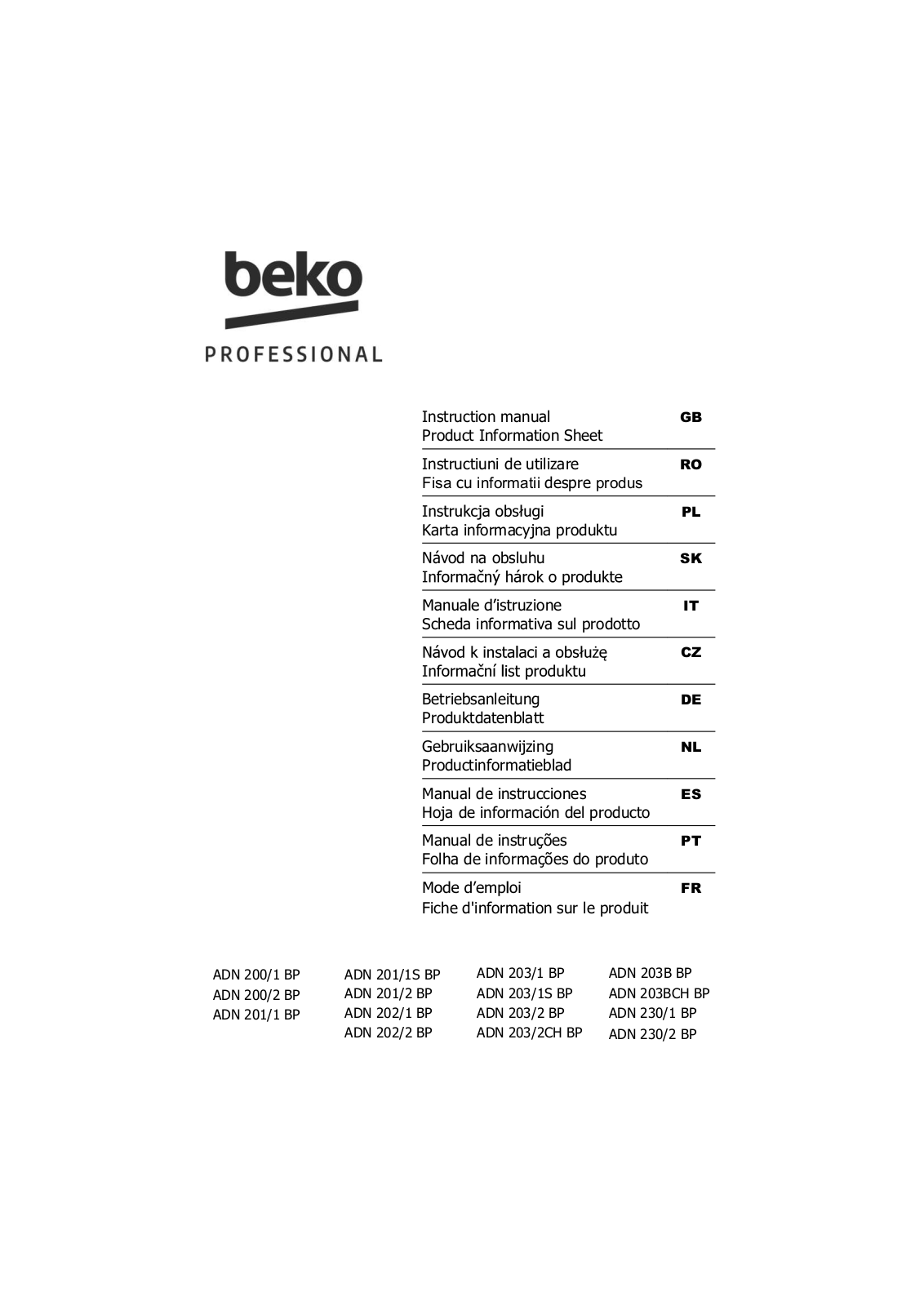 BEKO ADN 203B BP User guide - ManualMachine.com