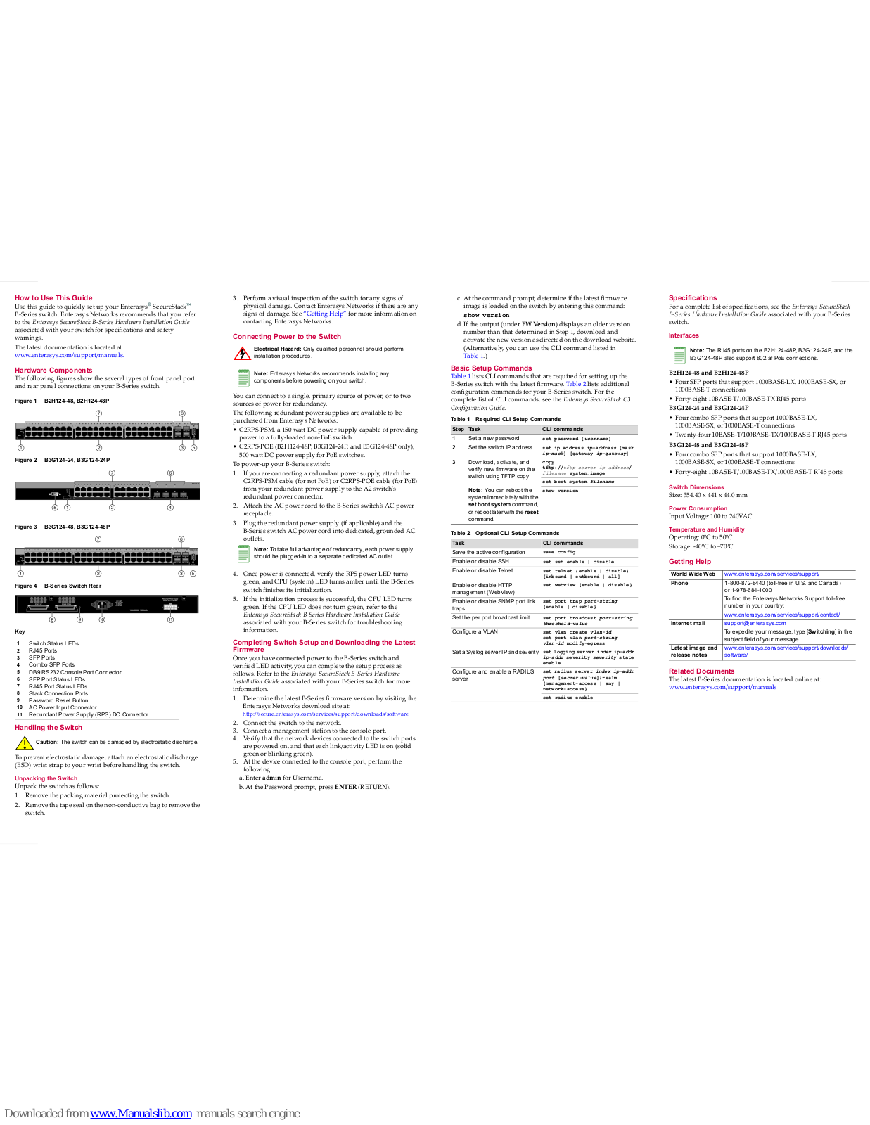 Enterasys B3G124-24P, B3G124-48P, B3G124-24, B2H124-48, B2H124-48P Quick Reference - ManualMachine.com