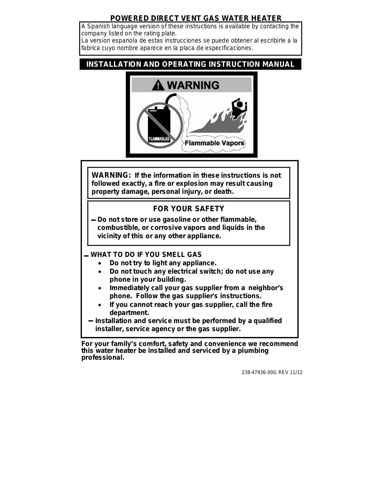 Bradford White U-PDX-75S-55FR-3N User Manual