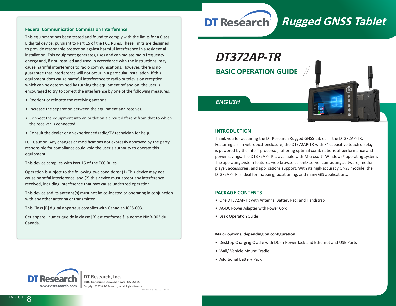 DT Research DT372AP-TR Basic Operation Manual