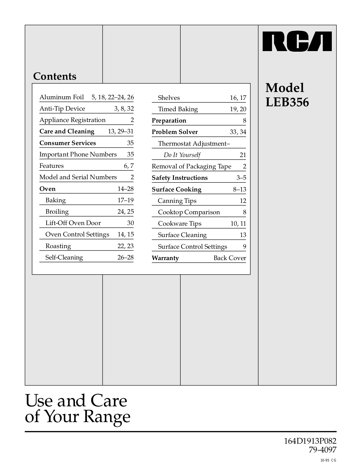 GE LEB356 Use and Care Manual