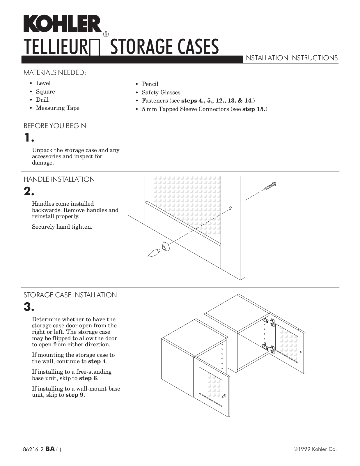 Kohler 86216 2 BA User Manual