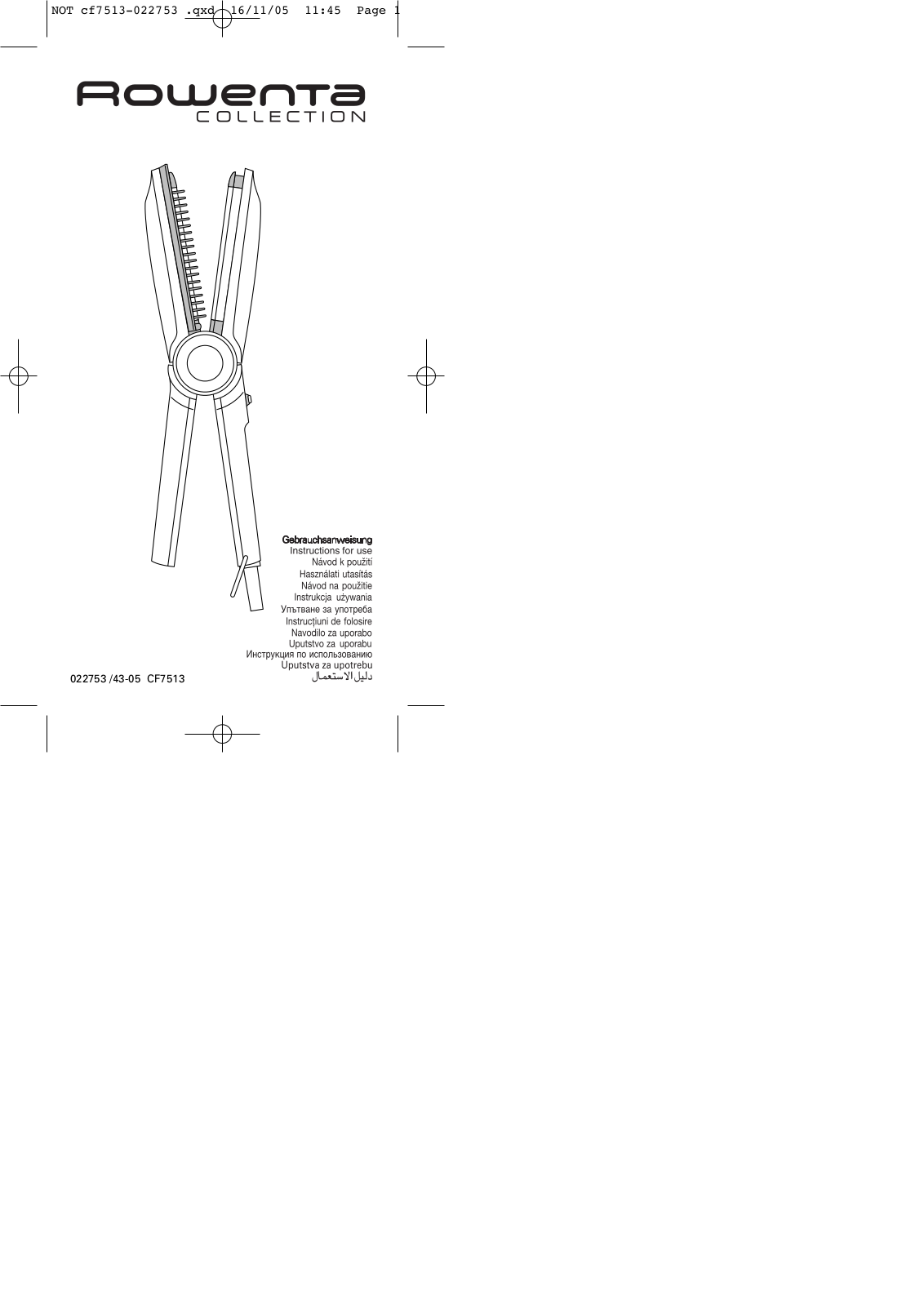 Rowenta CF 7513D0 User Manual