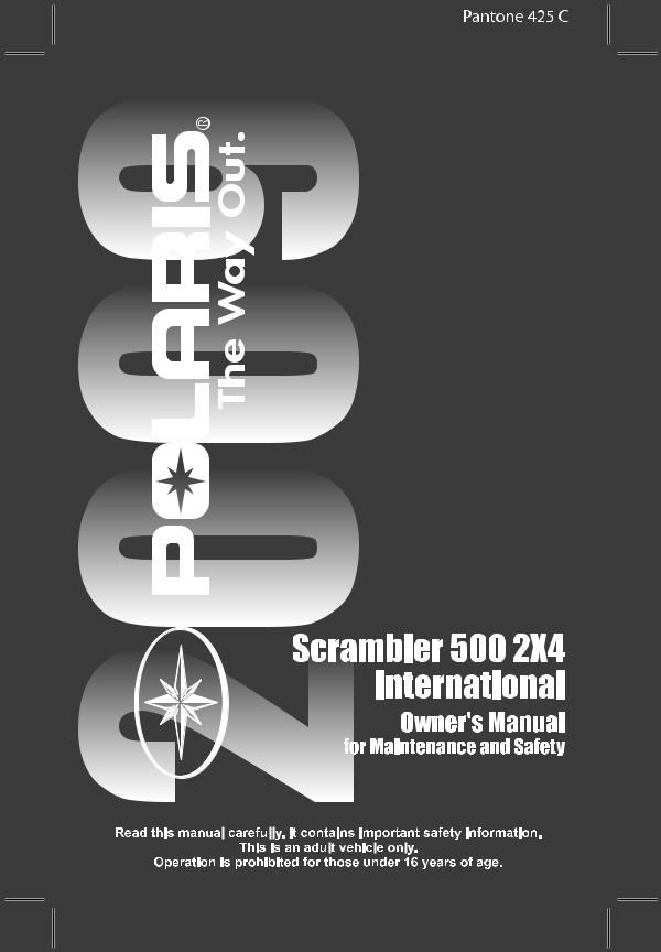 Polaris Scrambler 9922077, Scrambler 500 2X4 User Manual