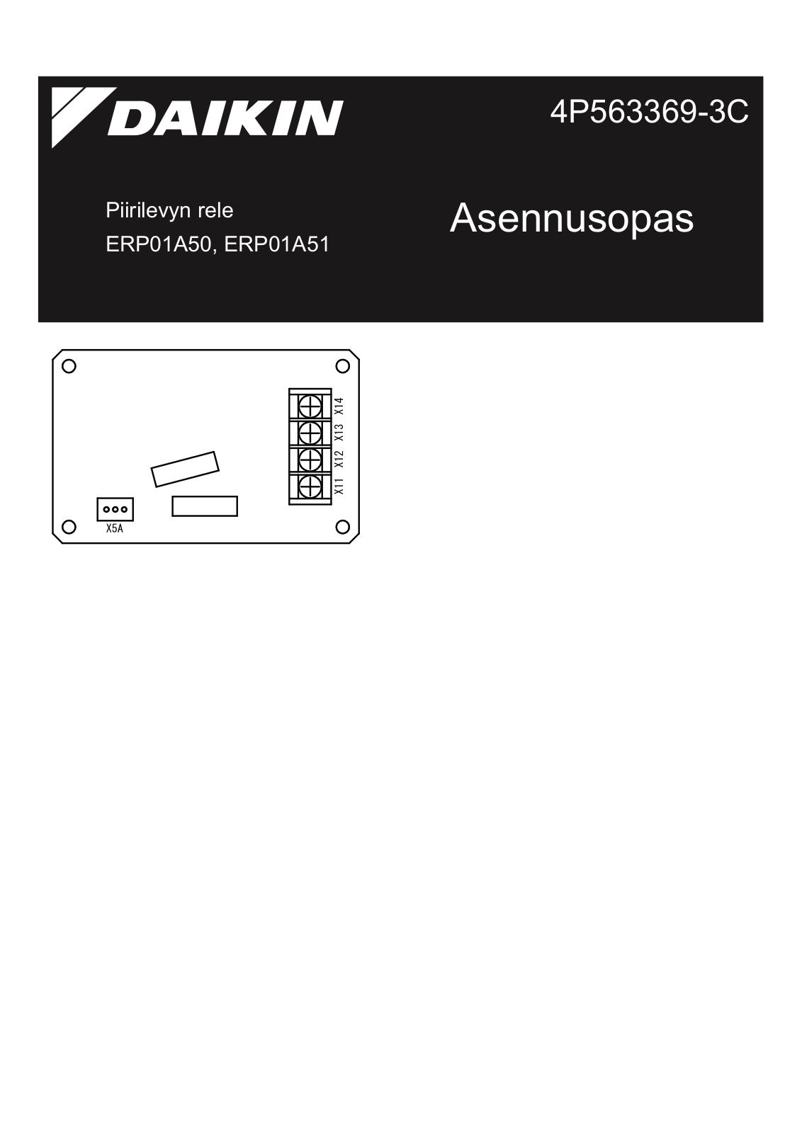 Daikin ERP01A50, ERP01A51 Installation manuals