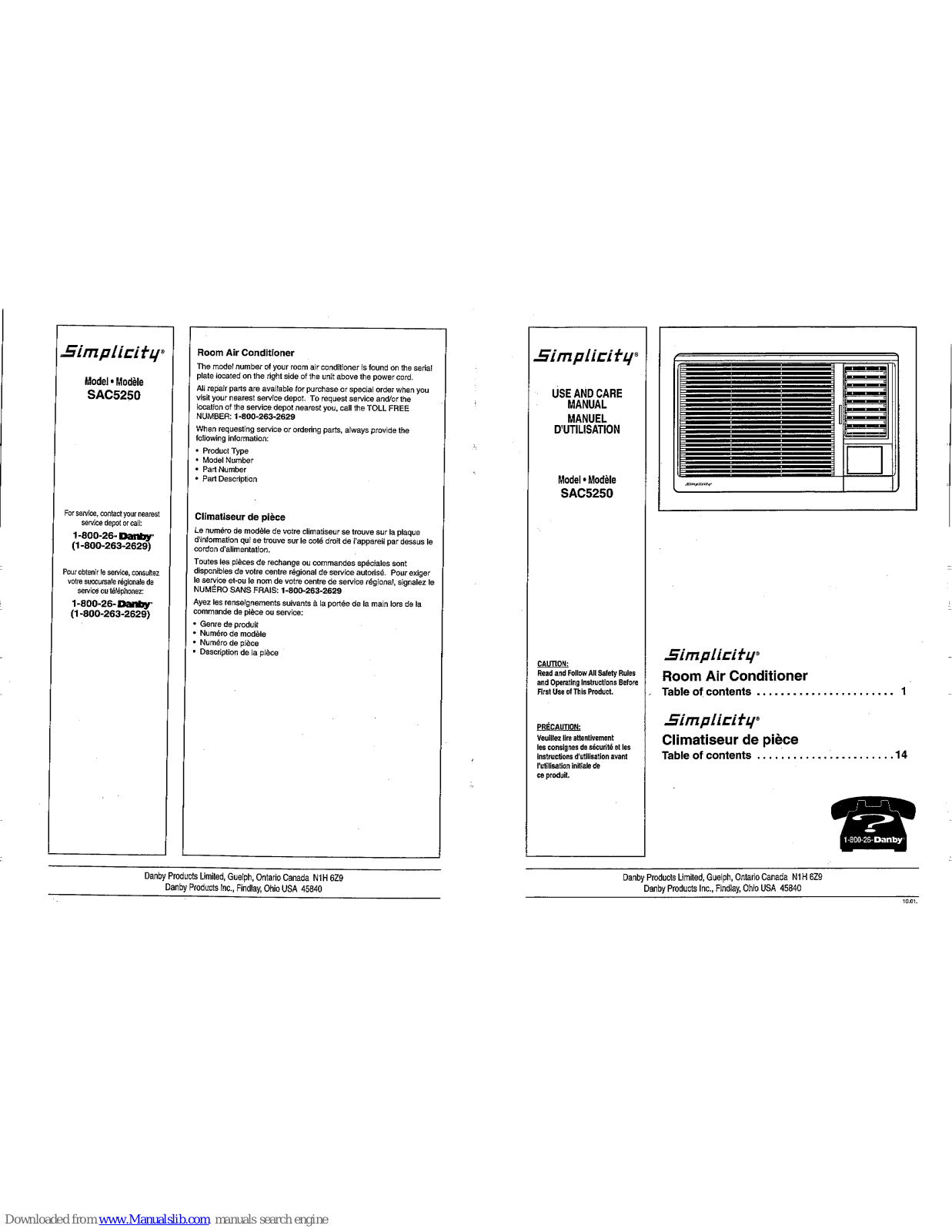 Simplicity SAC5250 User Manual