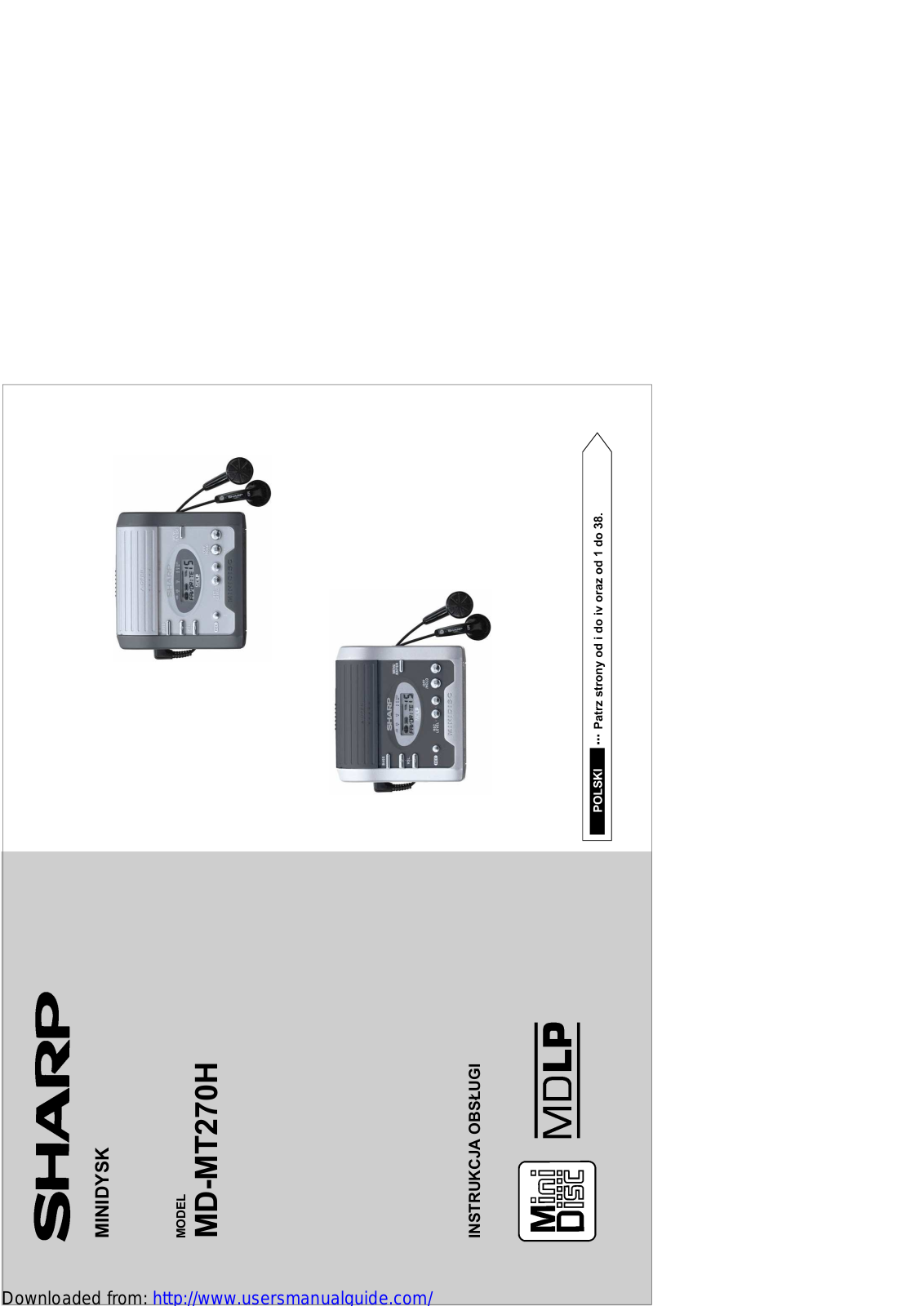 SHARP MD-MT270H User Manual