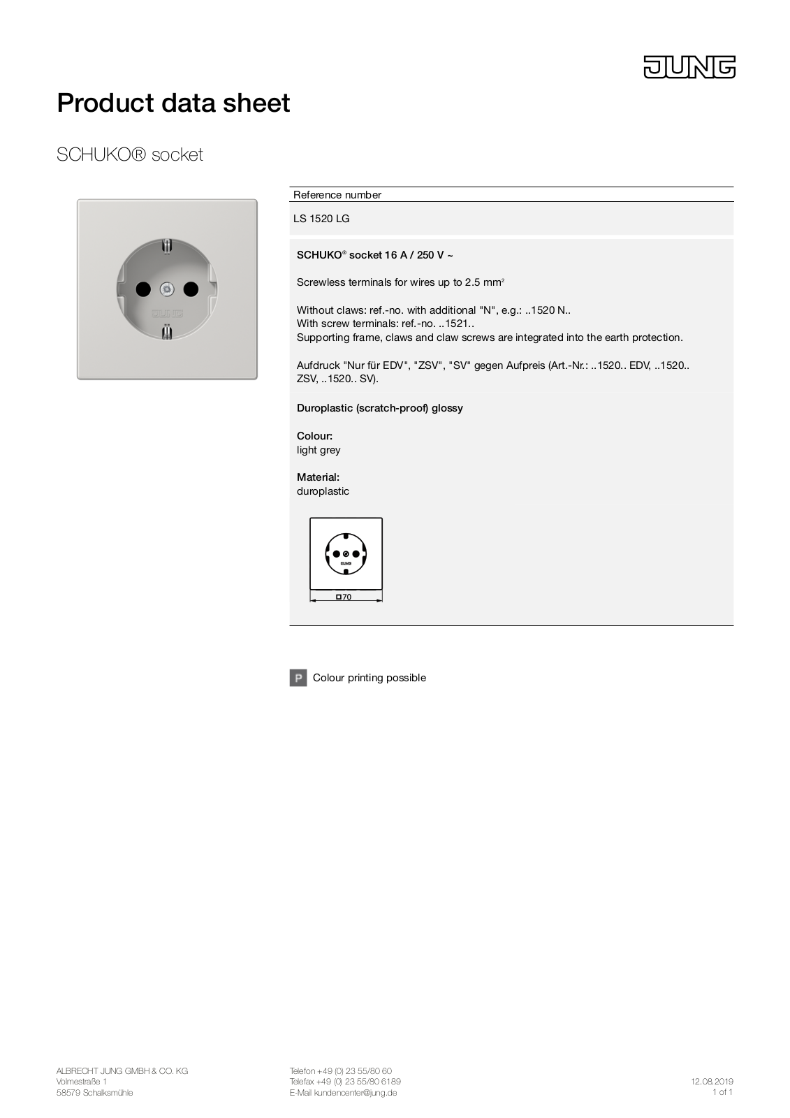 Jung LS 1520 LG User Manual