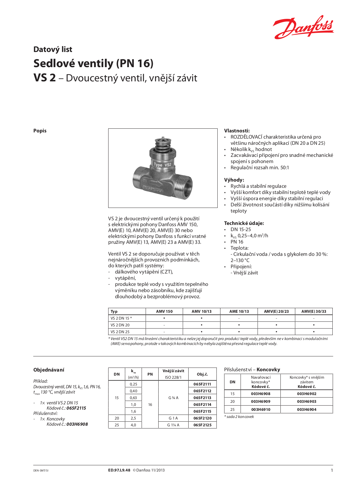 Danfoss VS 2 Data sheet