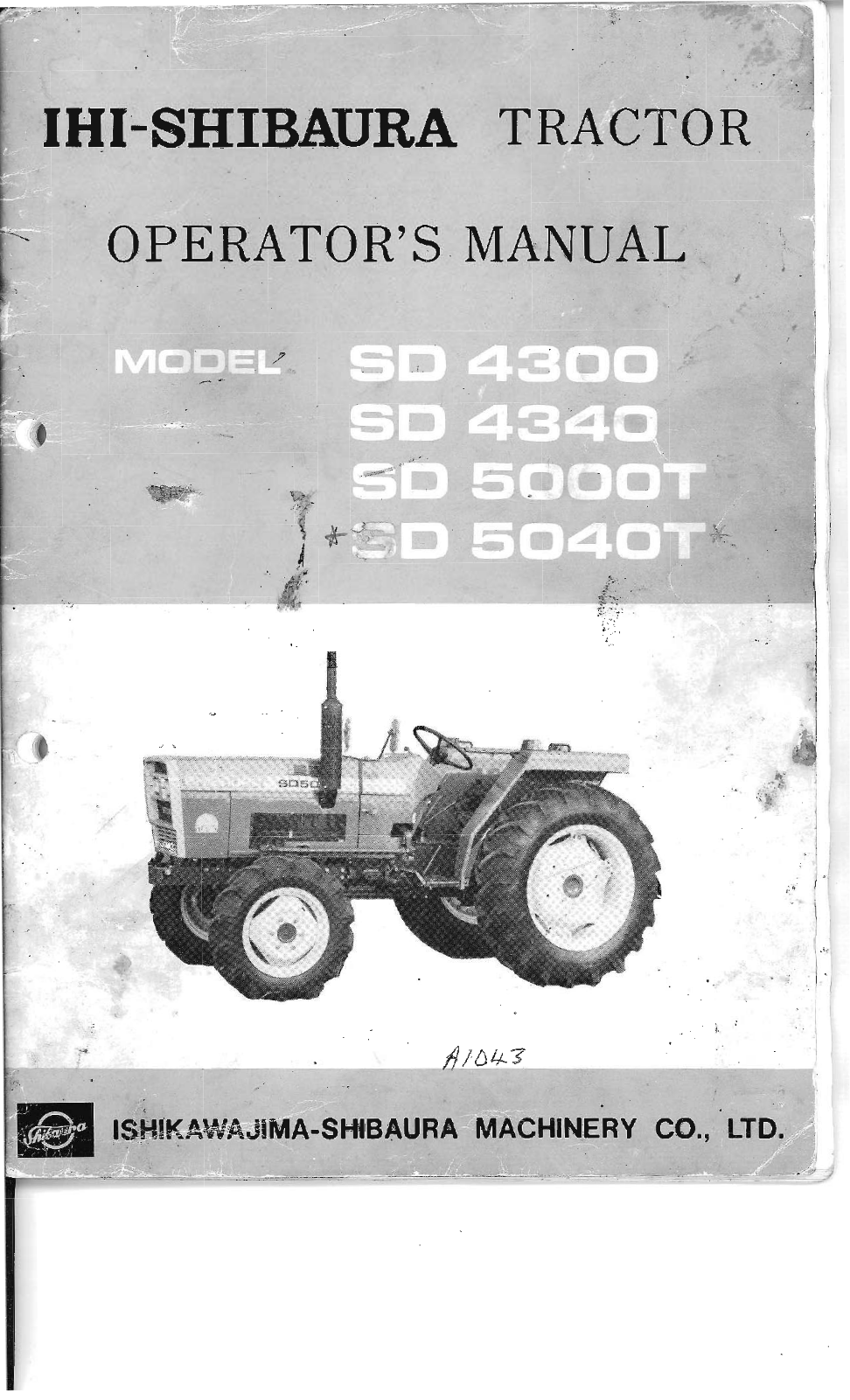 Shibaura sd4300, sd4340, sd5000t, sd5040t Operator Manual