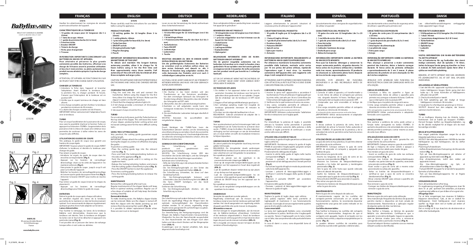 Babyliss E707CE User Manual