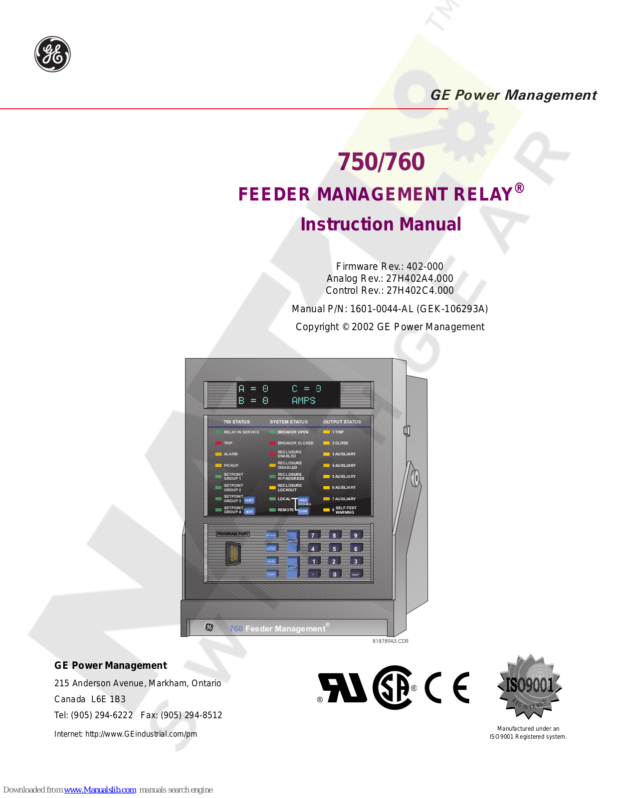 GE 750, 760 Instruction Manual - ManualMachine.com