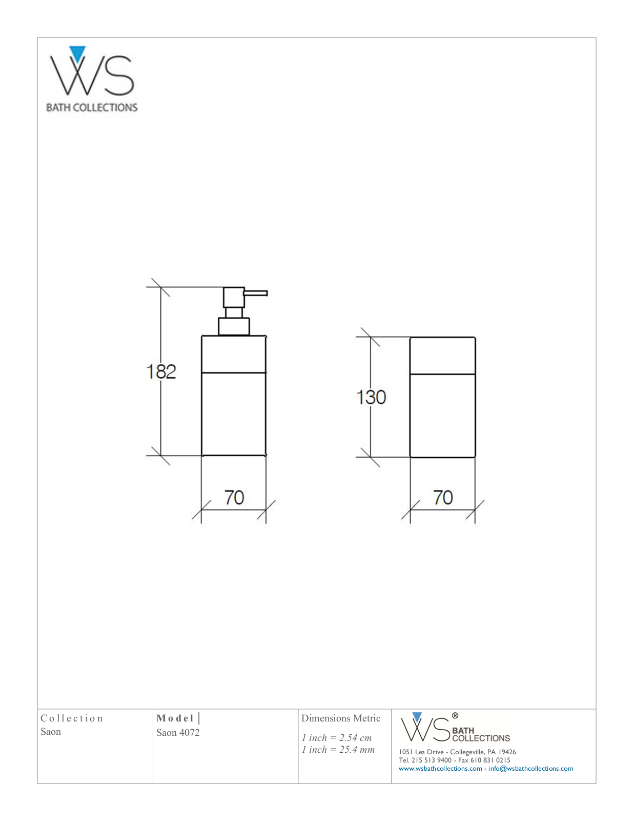WS Bath Collections WSO3161 Specifications - ManualMachine.com