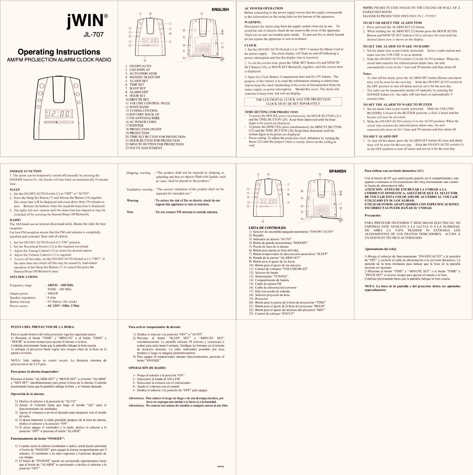 Jwin JL-707 User Manual