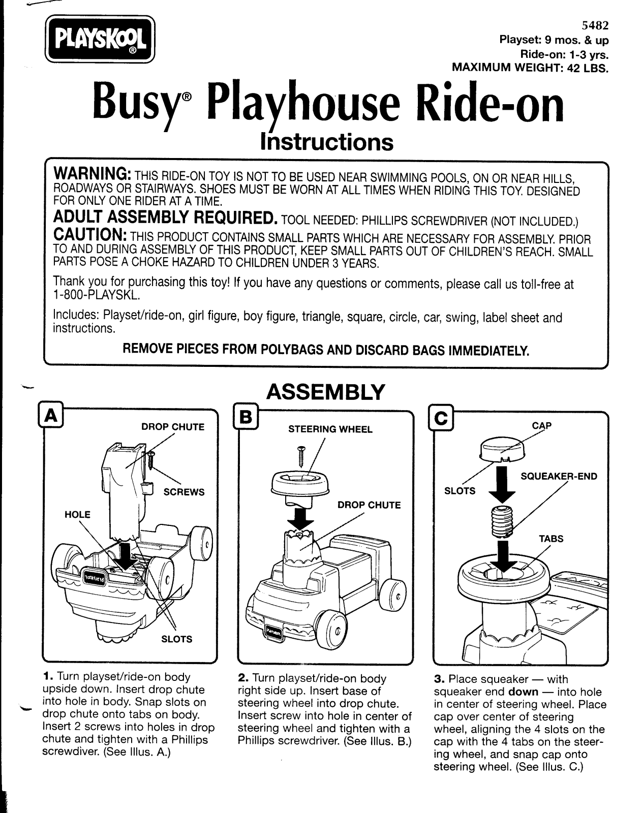 HASBRO Busy Playhouse Ride-On User Manual