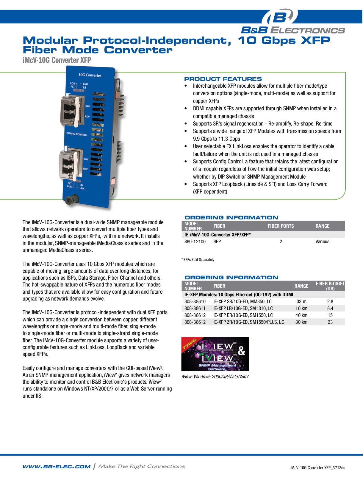 B&B Electronics 808-38610, 808-38611, 808-38612, 808-38613 Datasheet