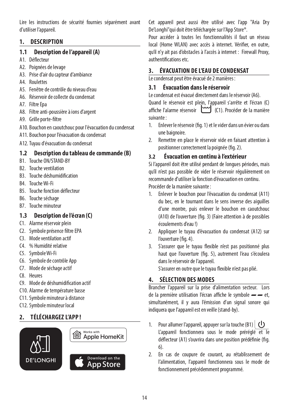 Delonghi DDSX220WF Instruction manuals