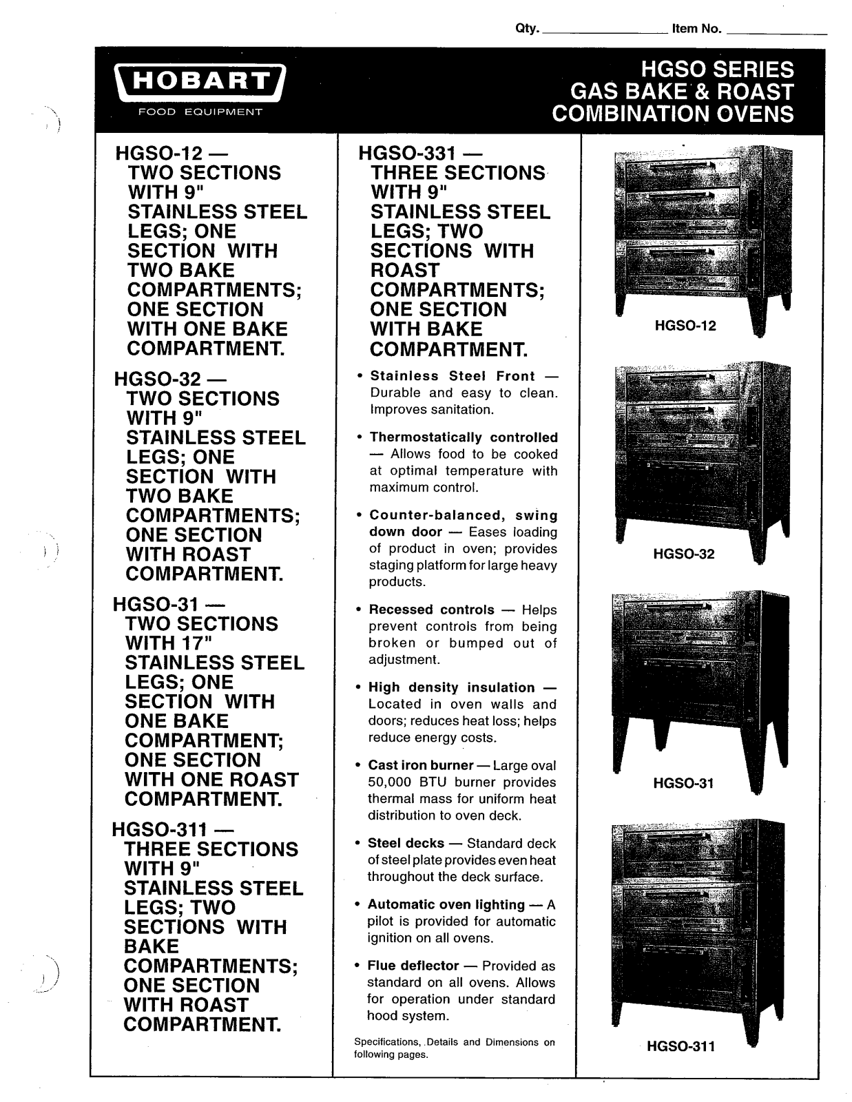 Hobart HGSO-12 User Manual