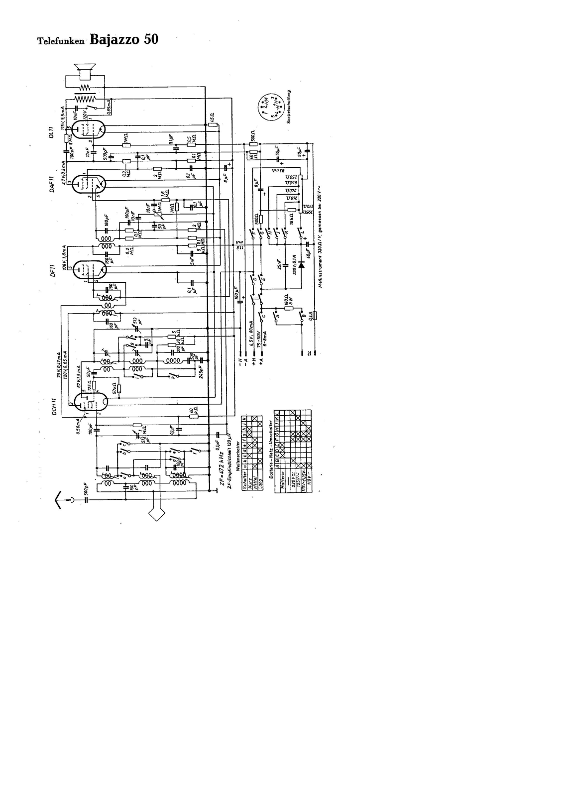 Telefunken Bajazzo-50 Schematic