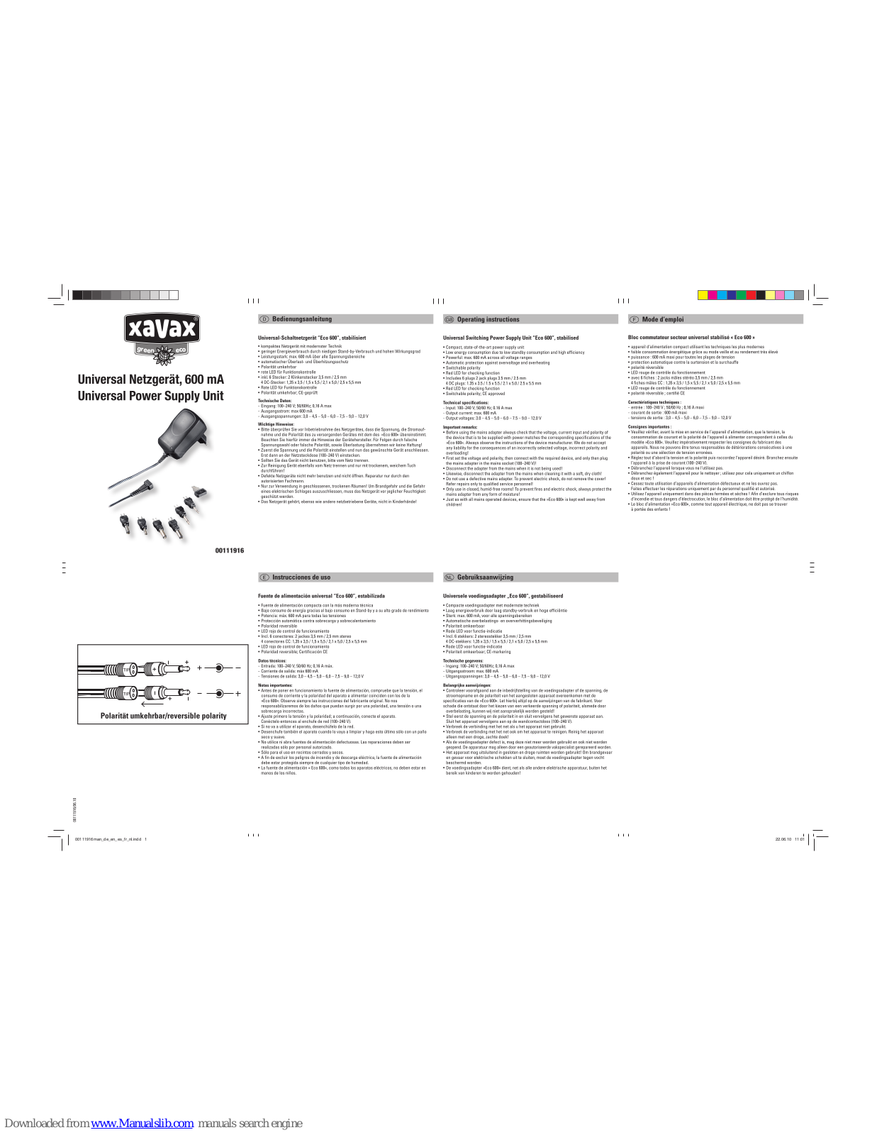 Xavax 00111916, 111916 Operating Instructions