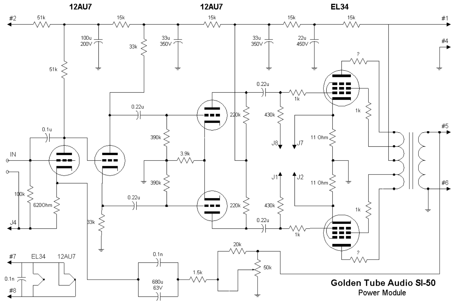 Golden Tube Audio SI-50 Schematic