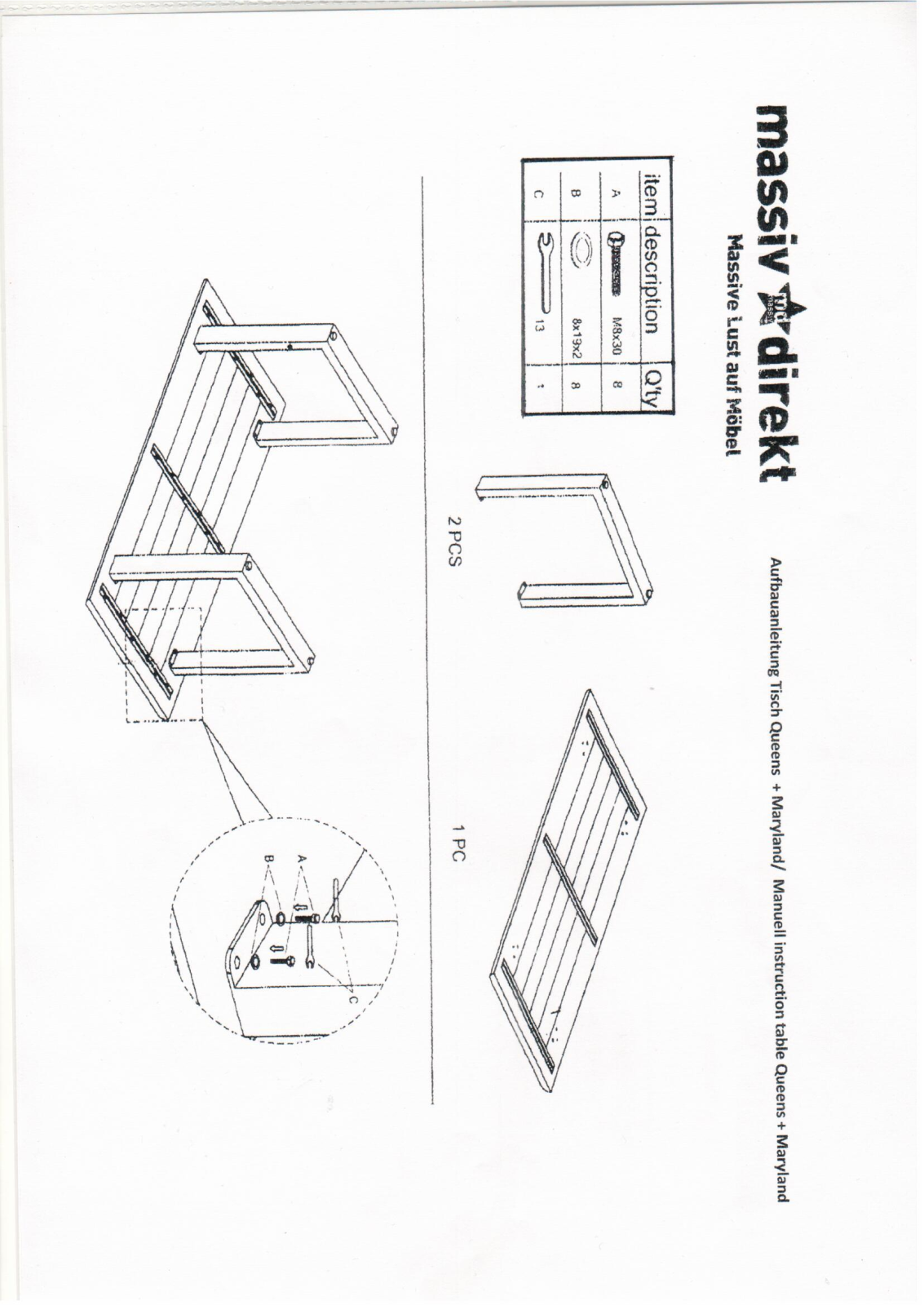 Home affaire Manhattan, Manhattan 2.0, Soho, Maryland Assembly instructions