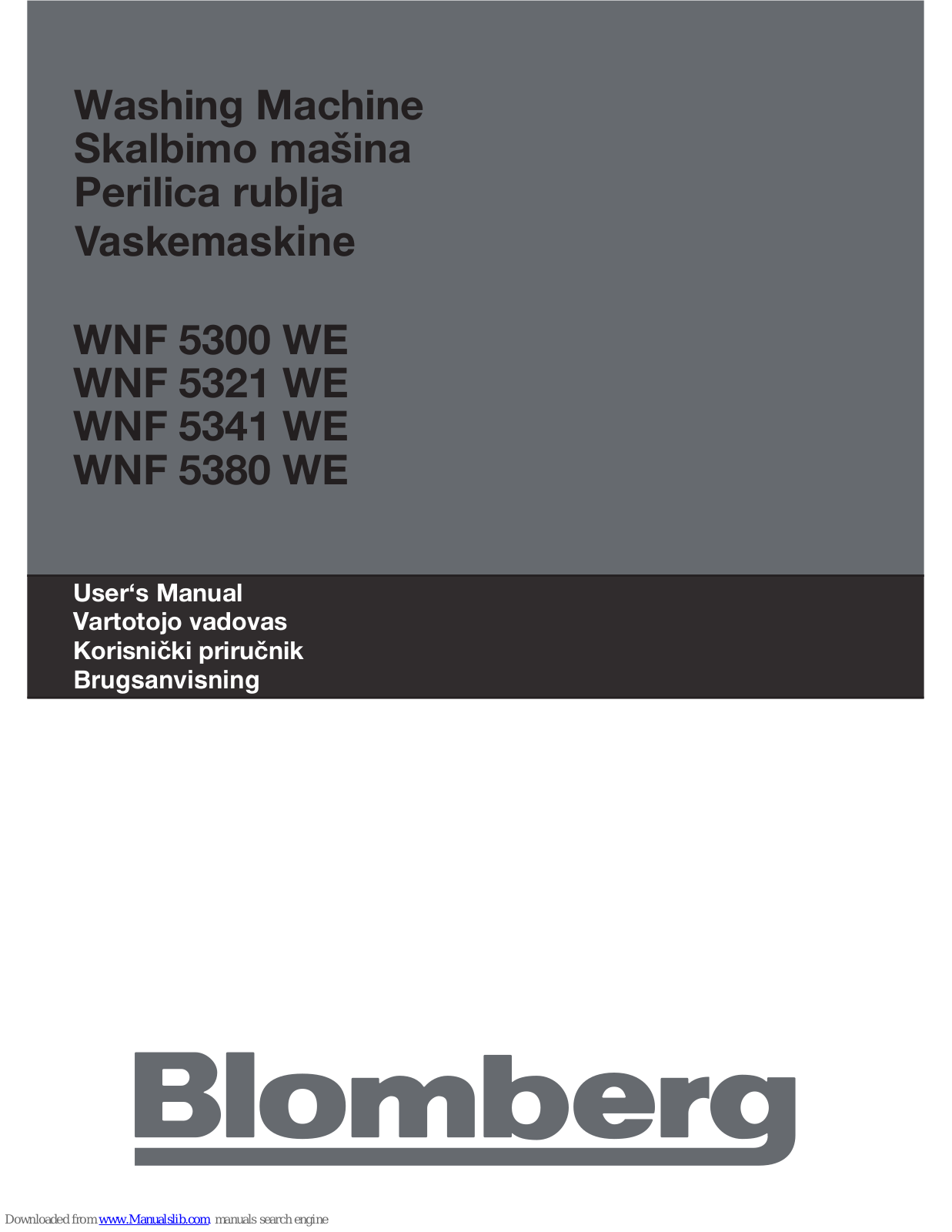 Blomberg WNF 5300 WE, WNF 5321 WE, WNF 5341 WE, WNF 5380 WE User Manual