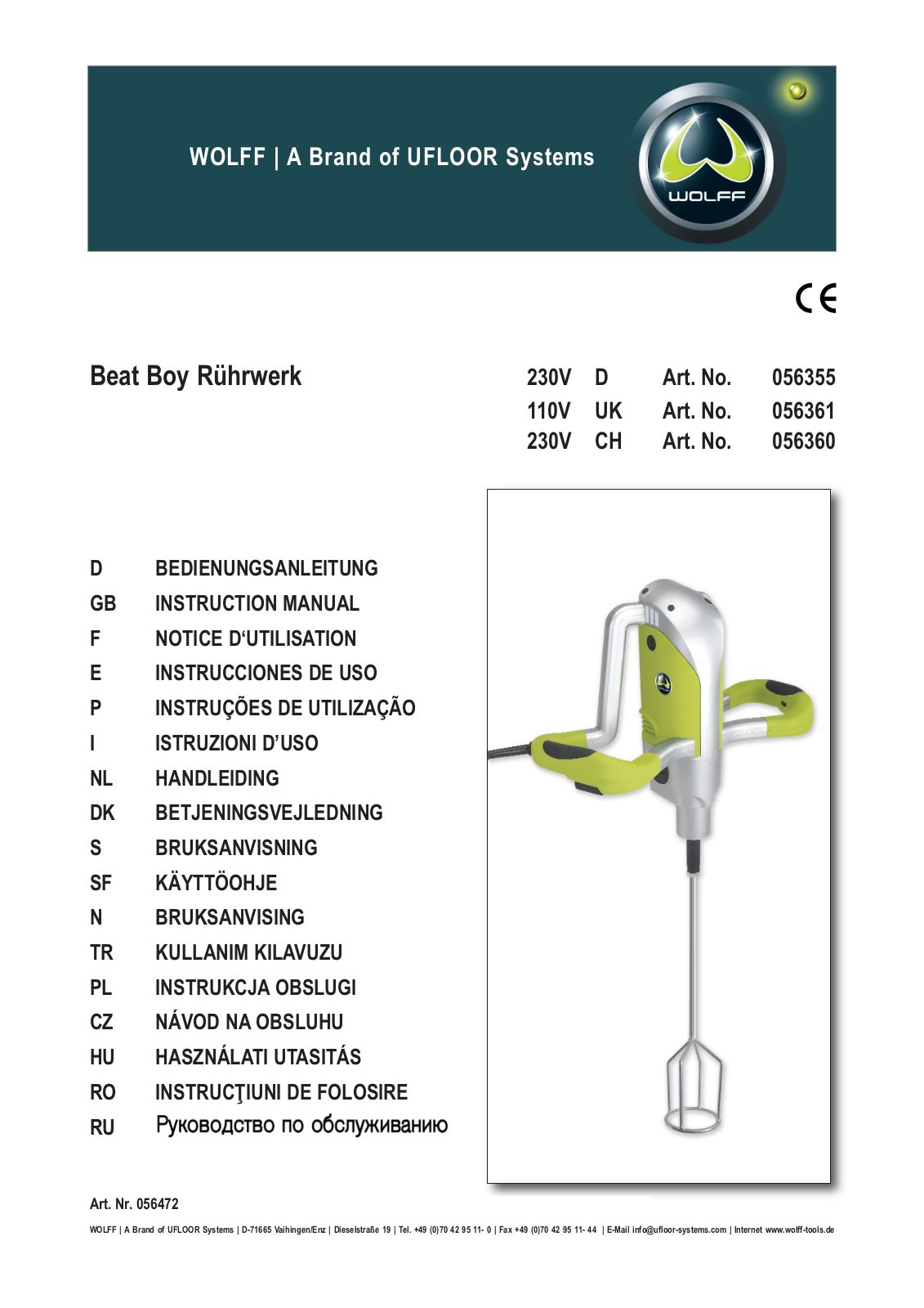 WOLFF Beat Boy Instruction Manual - ManualMachine.com