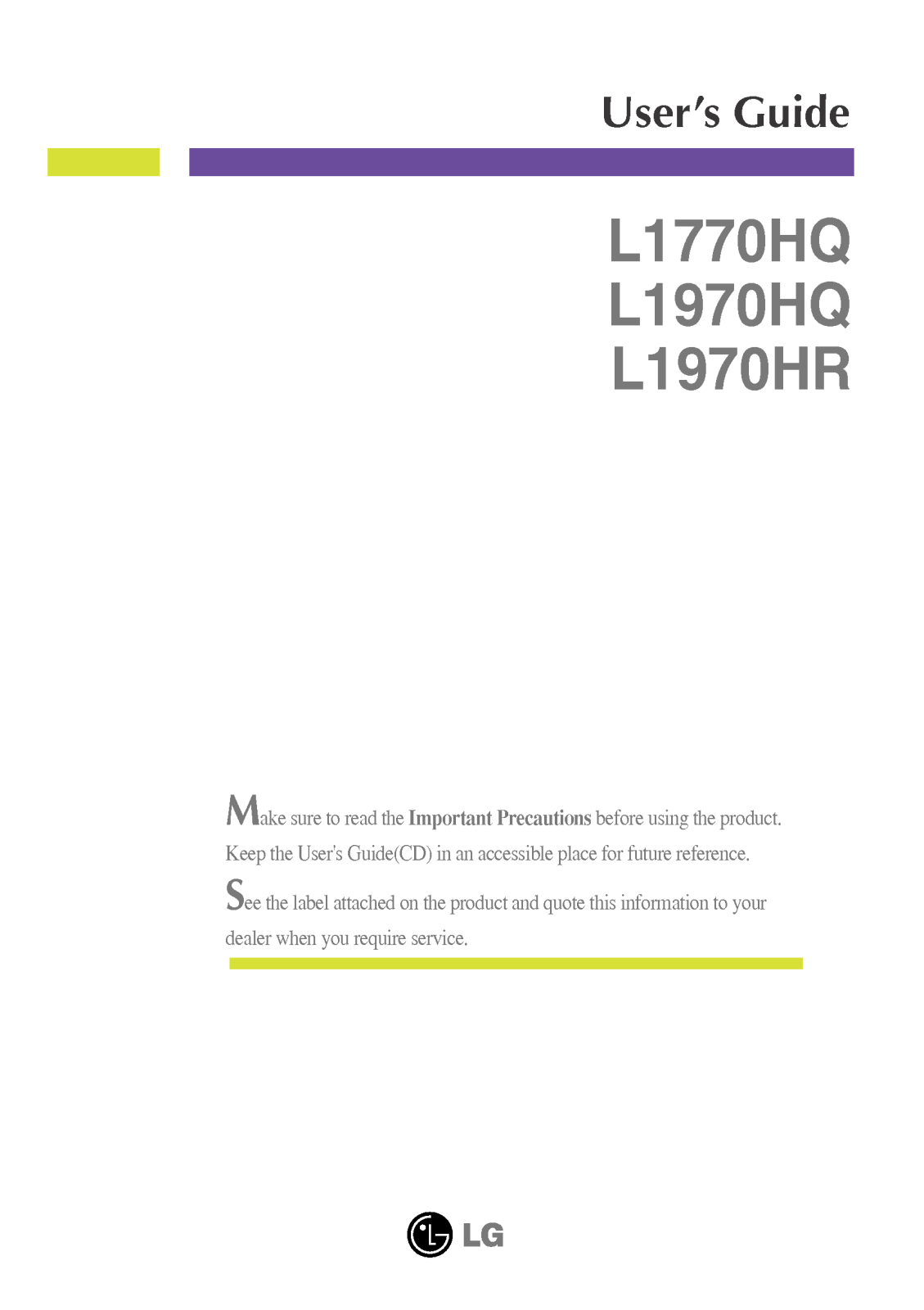 LG L1970HR-WF User Manual