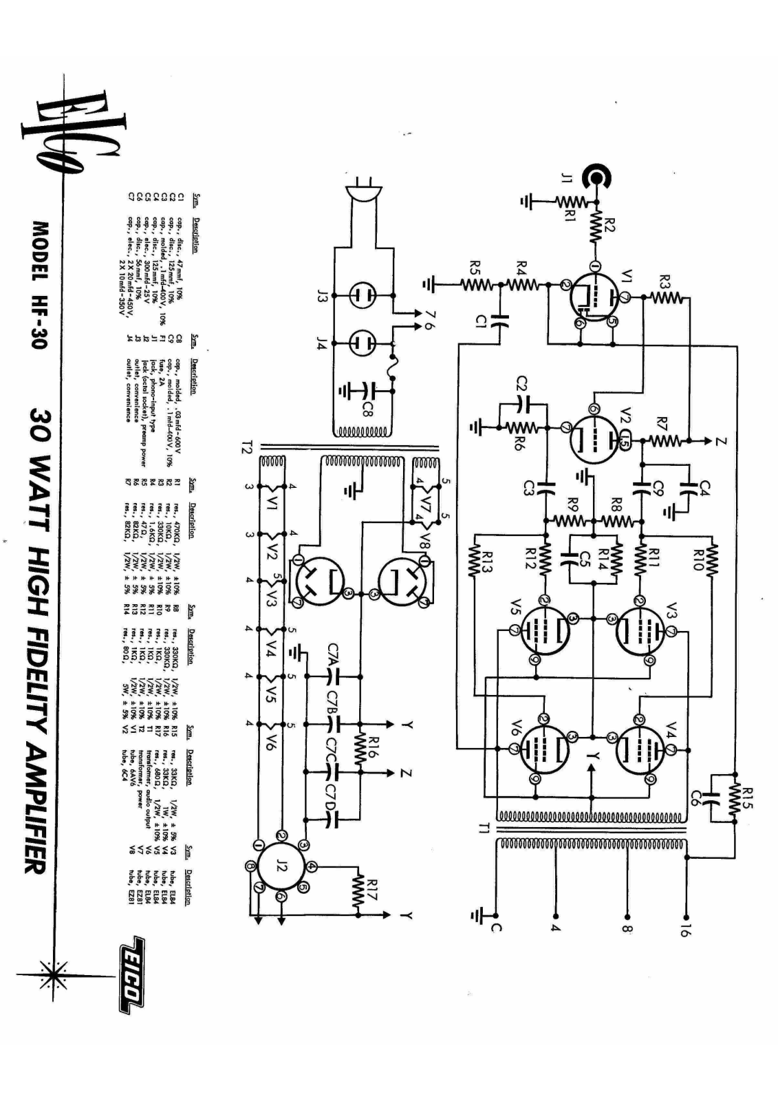 Eico HF-30 Schematic