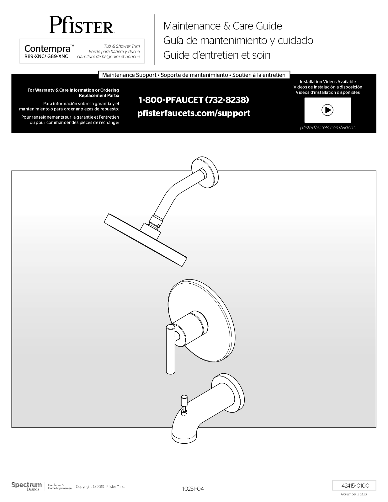 Pfister R89-7NCC User Manual